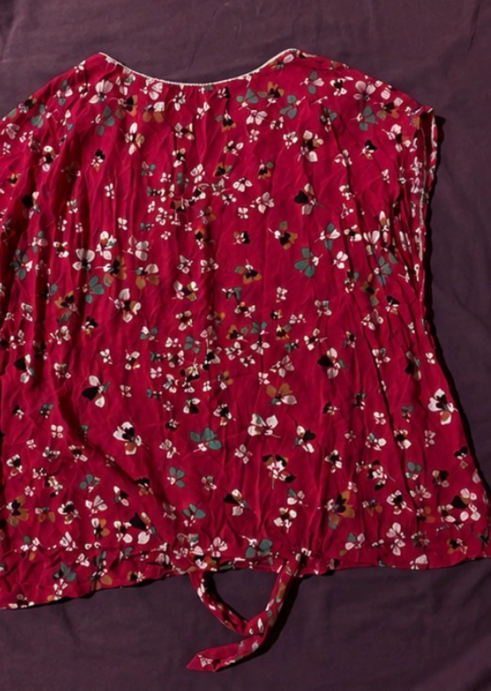 Blusa con flores Bréal rosa fuccia para atar – Talla M – photo 3